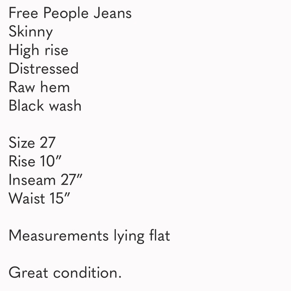 Free People Black Distressed High Rise Raw Hem Skinny Jeans - Picture 5 of 5